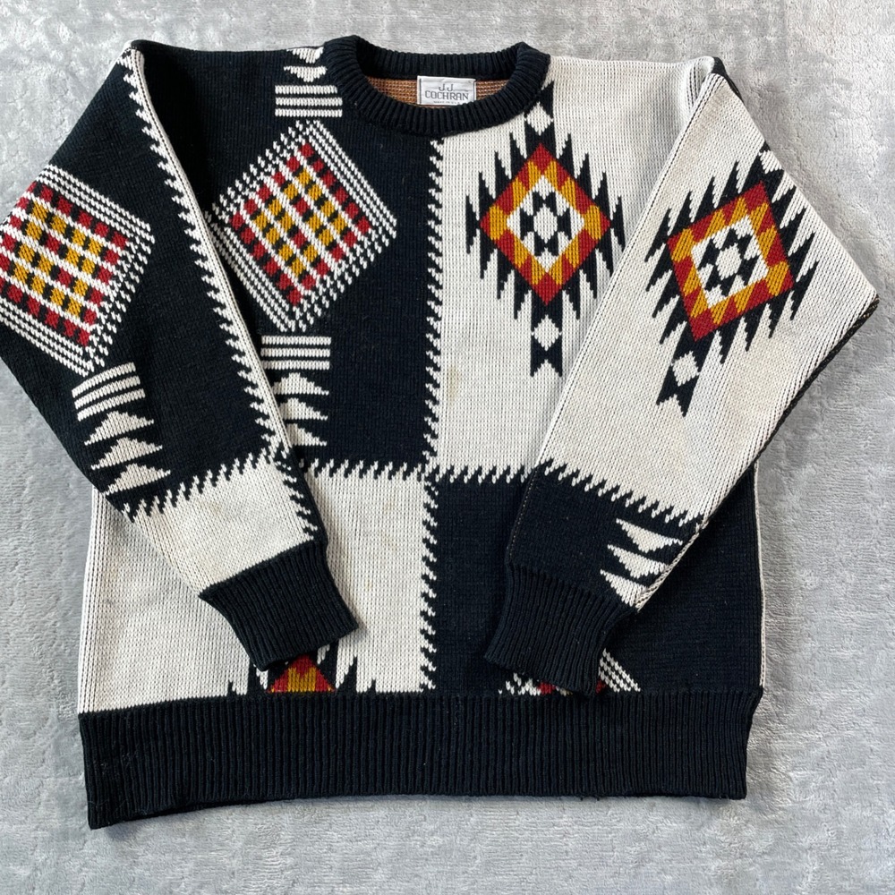 Vintage JJ Cochran Sweater Mens Large Aztec Southwestern Geometric Knit‎